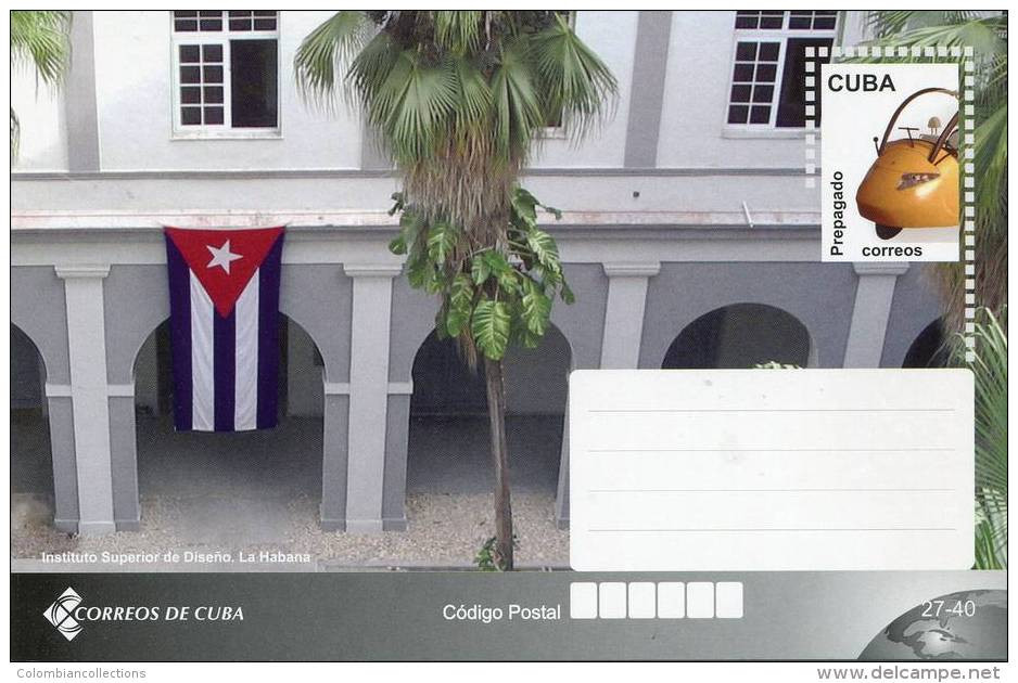 Lote TP32-9,  Cuba, 2011, Entero Postal, Postal Stationary, 27-40, Instituto Superior De Diseño. Habana, Bandera, Flag - Maximumkarten