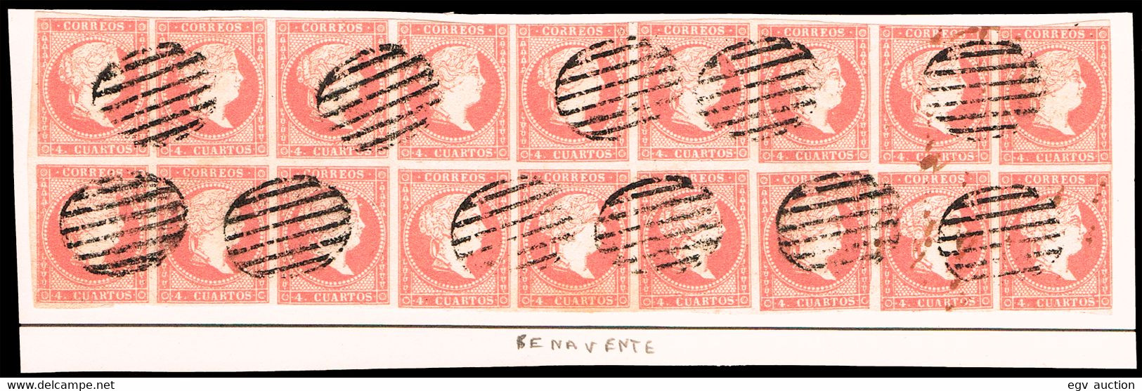 Zamora - Edi O 48 Bl. 18 - Bloque De 18 Mat "Parrilla" Utilizado En Benavente - Used Stamps