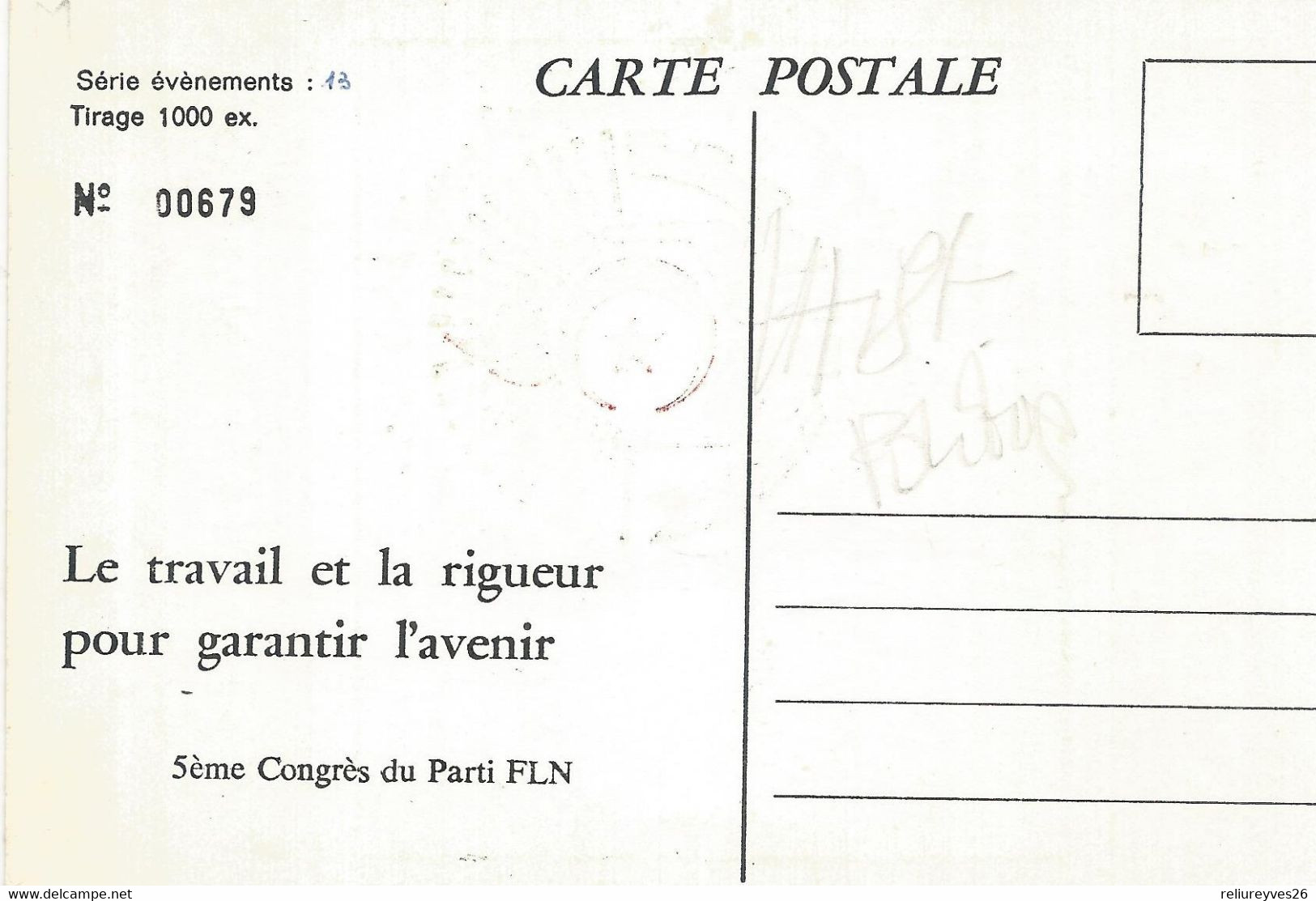 Th. Hist. 5 ème Congrès Du Parti FLN. N°679 / 1000 , Ed. Série Evènement - Histoire