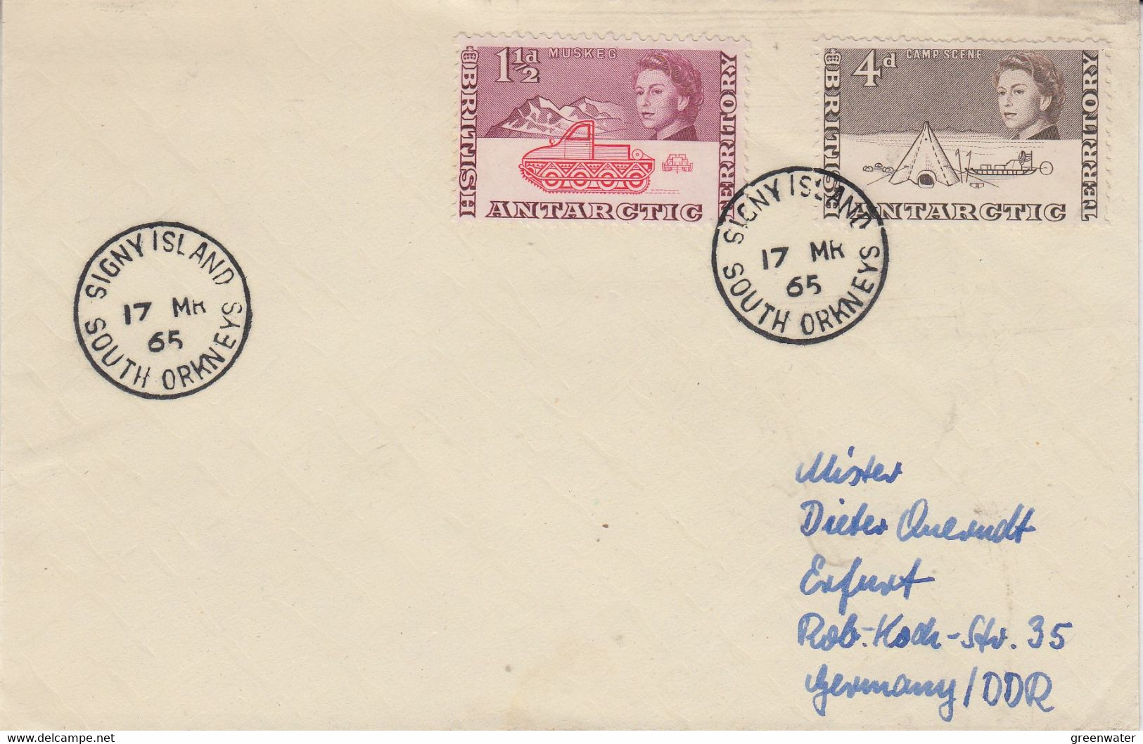 British Antarctic Territories (BAT) Cover Ca Signy Island South Orkneys 17 MR 1965  (TA163) - Covers & Documents