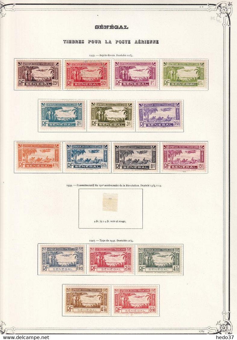 Sénégal  Collection Vendue Page Par Page - Neuf * Avec Charnière / Oblitérés - B/TB - Poste Aérienne