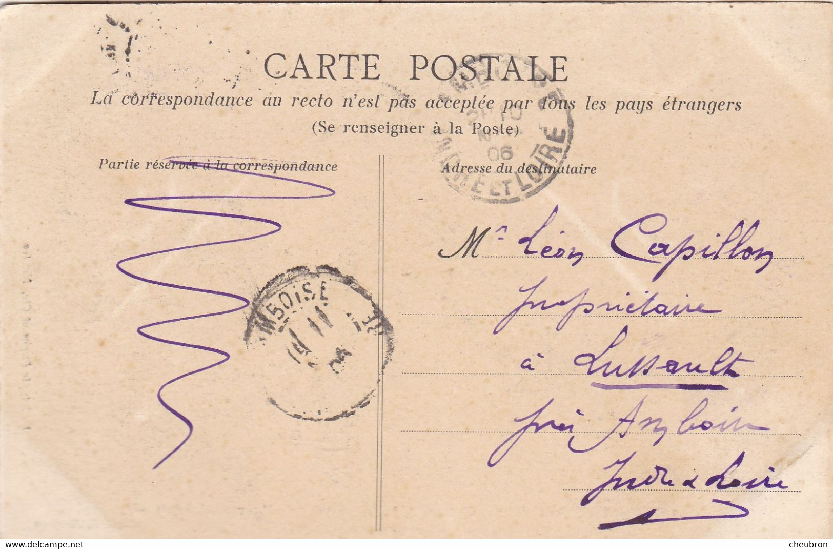 44. CARQUEFOU. CPA.  CHATEAU DE LA SEILLERAYE.COTE EST.  ANNEE 1906 + TEXTE - Carquefou
