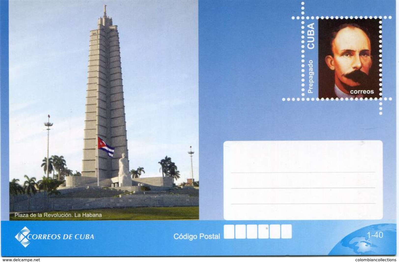 Lote TP23a,  Cuba, 2011, Entero Postal, Postal Stationary, Plaza De La Revolucion, Jose Marti - Maximumkarten