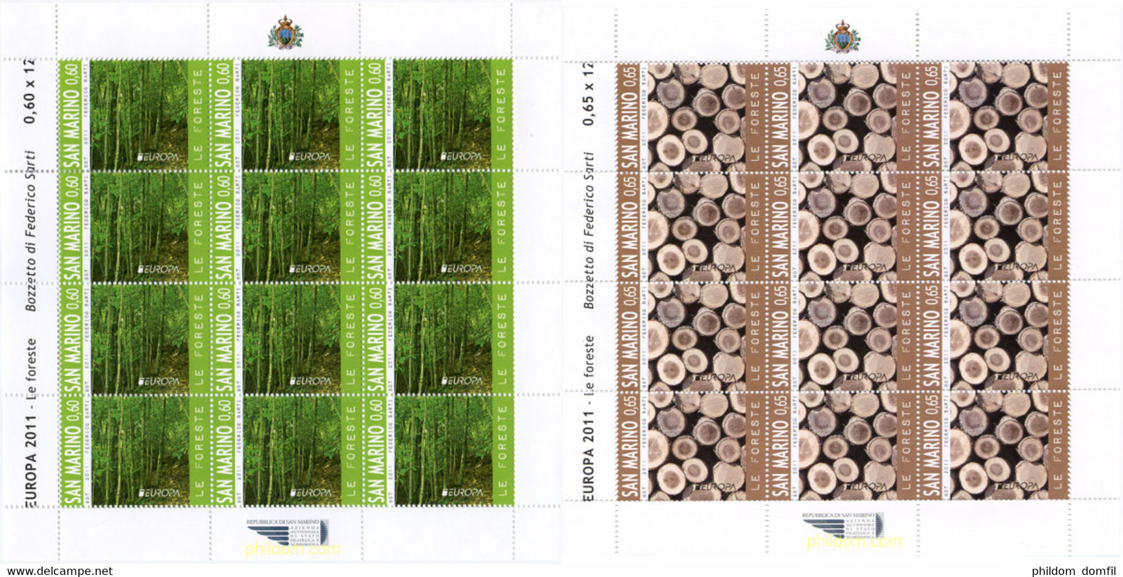 267833 MNH SAN MARINO 2011 EUROPA CEPT 2011 - AÑO INTERNACIONAL DE LOS BOSQUES - Gebruikt