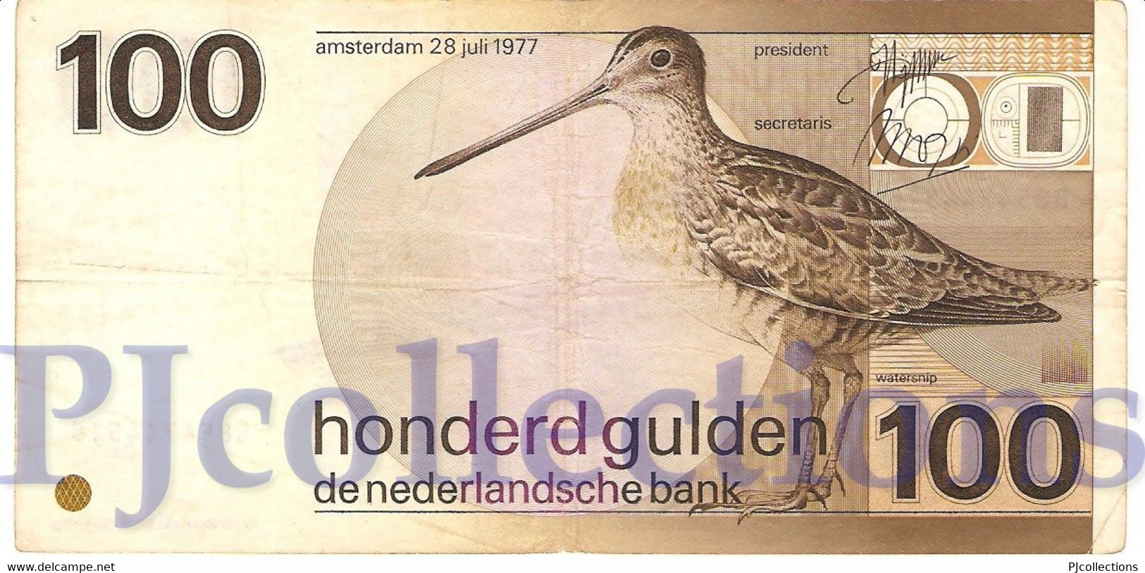 NETHERLAND 100 GULDEN 1977 PICK 97a VF - 100 Florín Holandés (gulden)