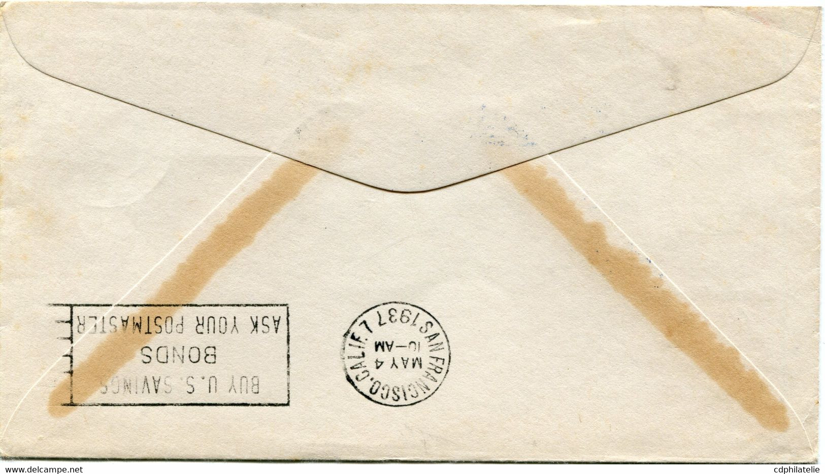 HONG KONG LETTRE PAR AVION  AVEC CACHET ILLUSTRE "HONG KONG TO SAN FRANCISCO RECEIVED-FIRST FLIGHT-F.A.M.14" DEPART ... - Cartas & Documentos