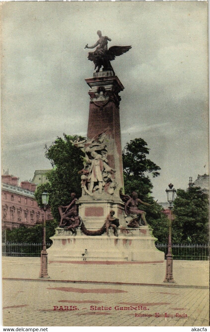 CPA PARIS 1e Statue Gambetta (537167) - Statues