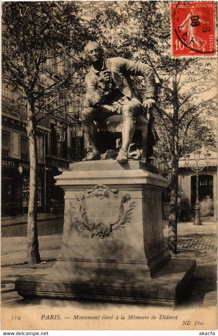CPA PARIS 6e Monument Eleve A La Memoire De Diderot (535194) - Statues