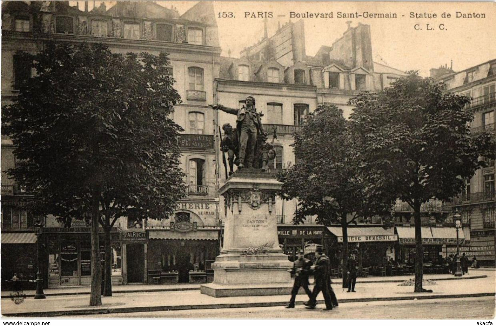 CPA PARIS 6e Boulevard St-GERMAIN. Statue De Danton (535195) - Statues