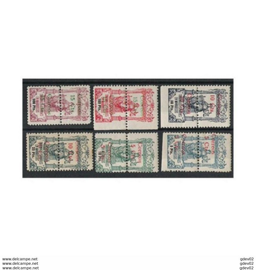 MA68SCSF-L4349PC-TESPSERVICIOS..Maroc Marocco MARRUECOS ESPAÑOL Polizas Perforadas.1920. (Ed 68/73*)  MUY BONITO - Servizi