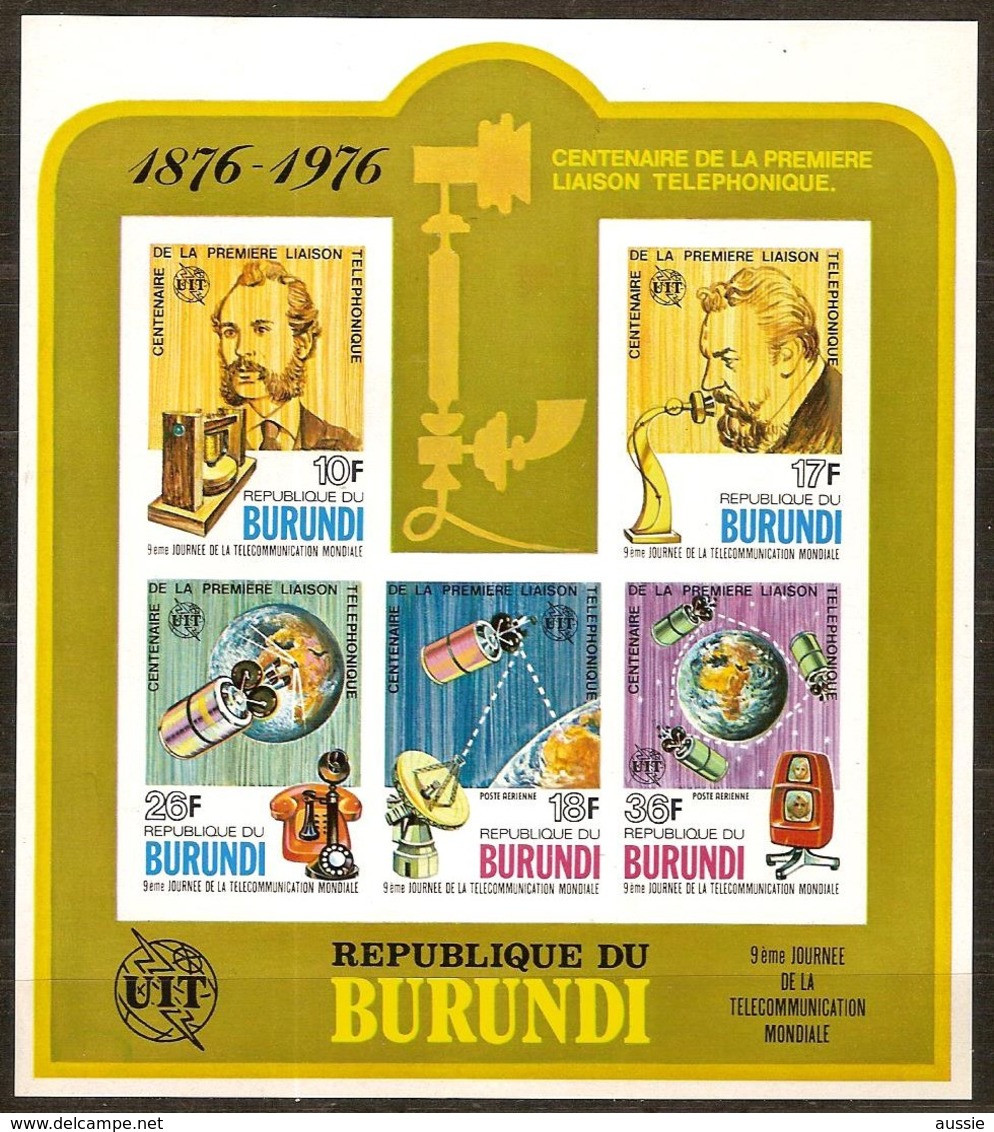 Burundi 1977 OCBnr Bloc 98A ND Ongetand *** MNH  Cote 9 € Centenaire Du Téléphone - Blocks & Kleinbögen