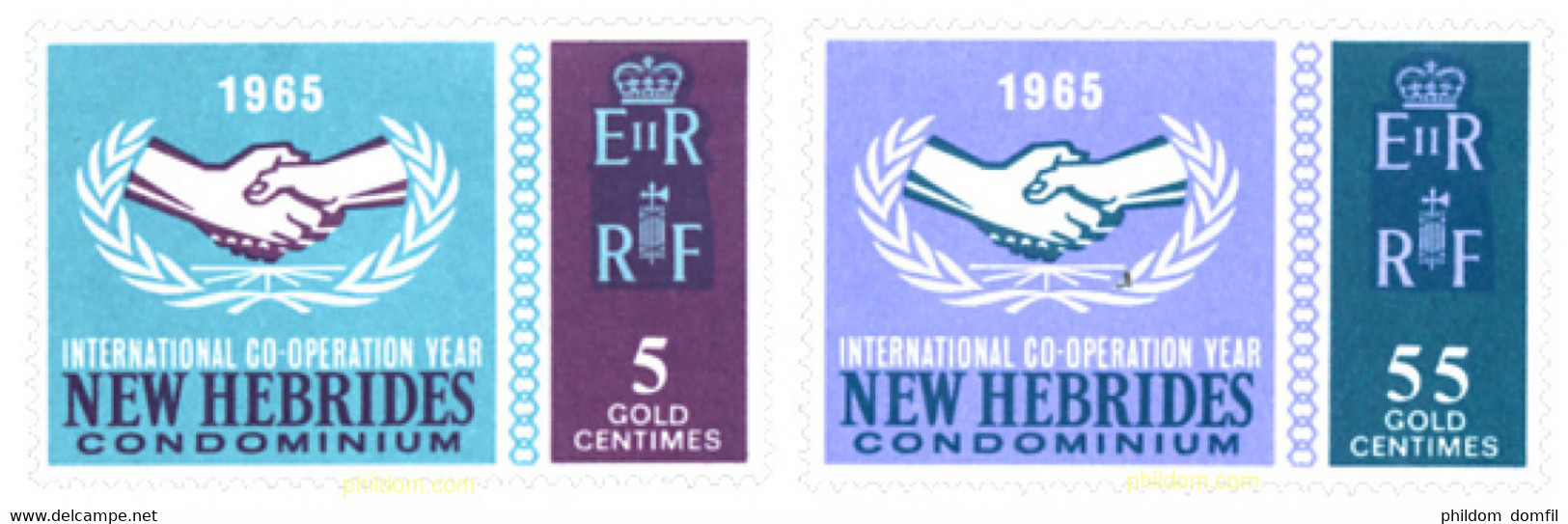 263027 MNH NUEVAS HEBRIDAS 1965 AÑO INTERNACIONAL DE LA COOPERACION - Collections, Lots & Series