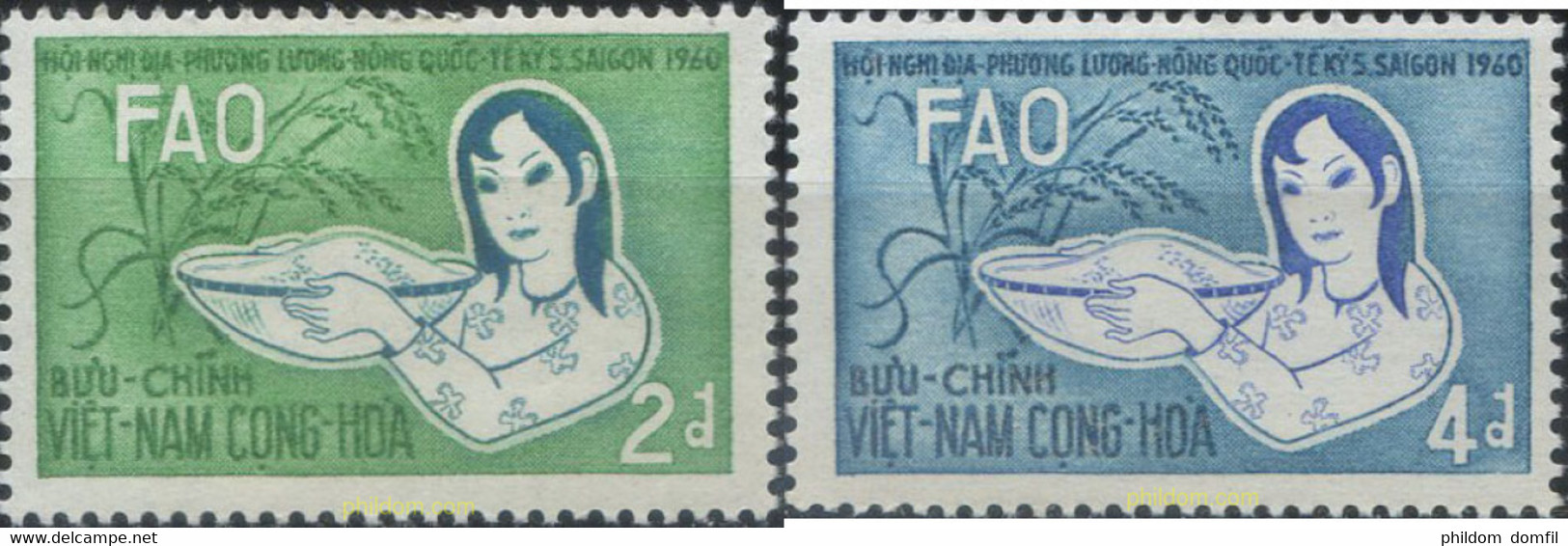 656853 HINGED VIETNAM DEL SUR 1960 FAO (ORGANIZACION PARA LA ALIMENTACION Y LA AGRICULTURA) - Contre La Faim