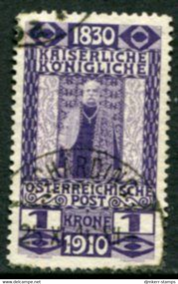AUSTRIA 1910 80th Birthday Of Franz Joseph 1 Kr.used  Michel 174 - Oblitérés