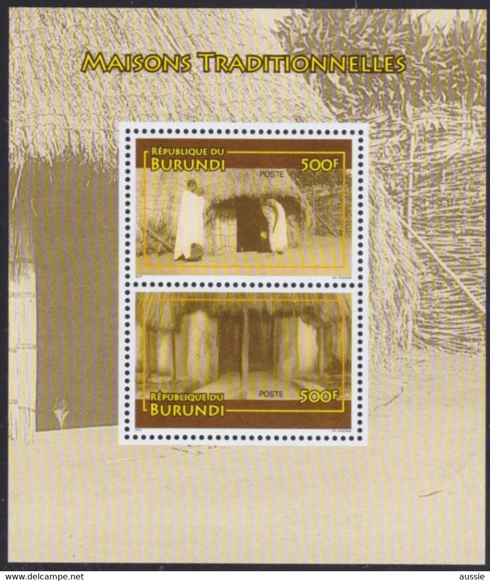 Burundi 2010 OCBn° Bloc 157 *** MNH Cote 10 € Maisons Traditionelles Huizen - Blocks & Kleinbögen