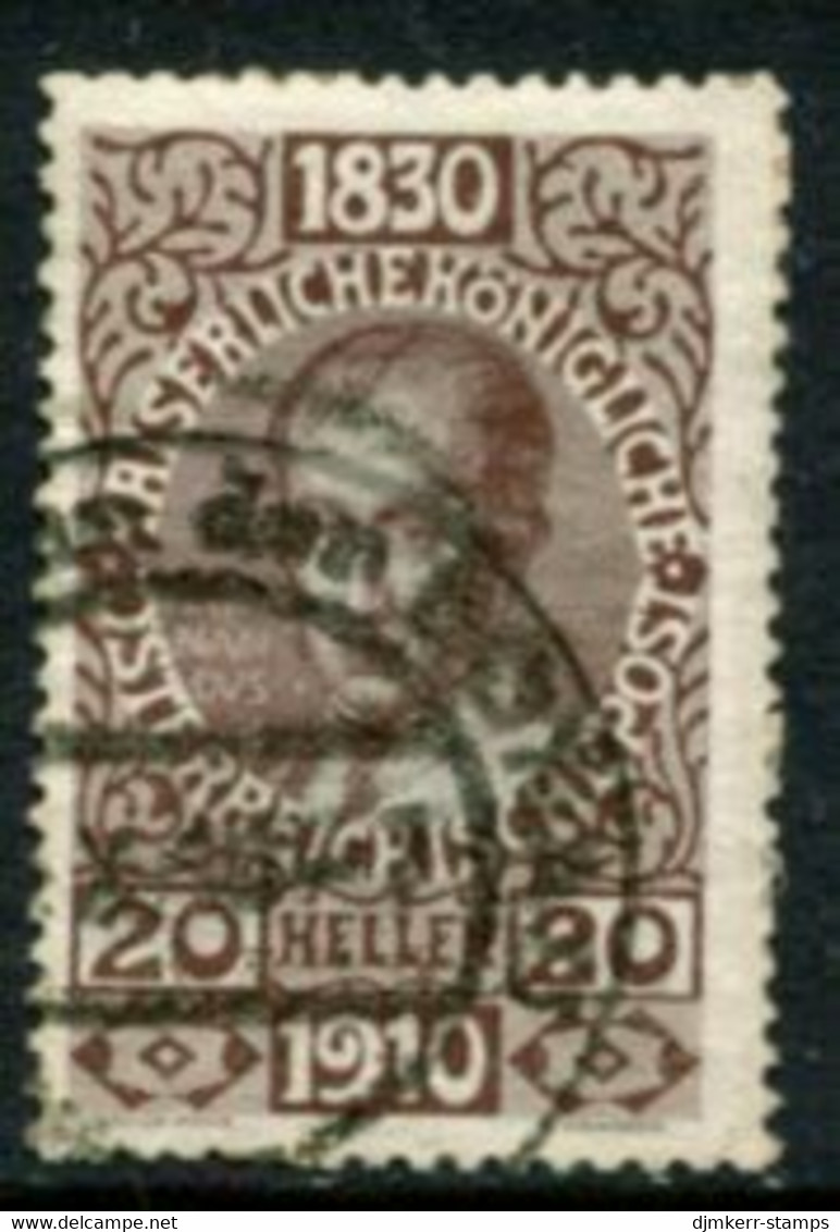 AUSTRIA 1910 80th Birthday Of Franz Joseph 20 H..used  Michel 168 - Gebraucht