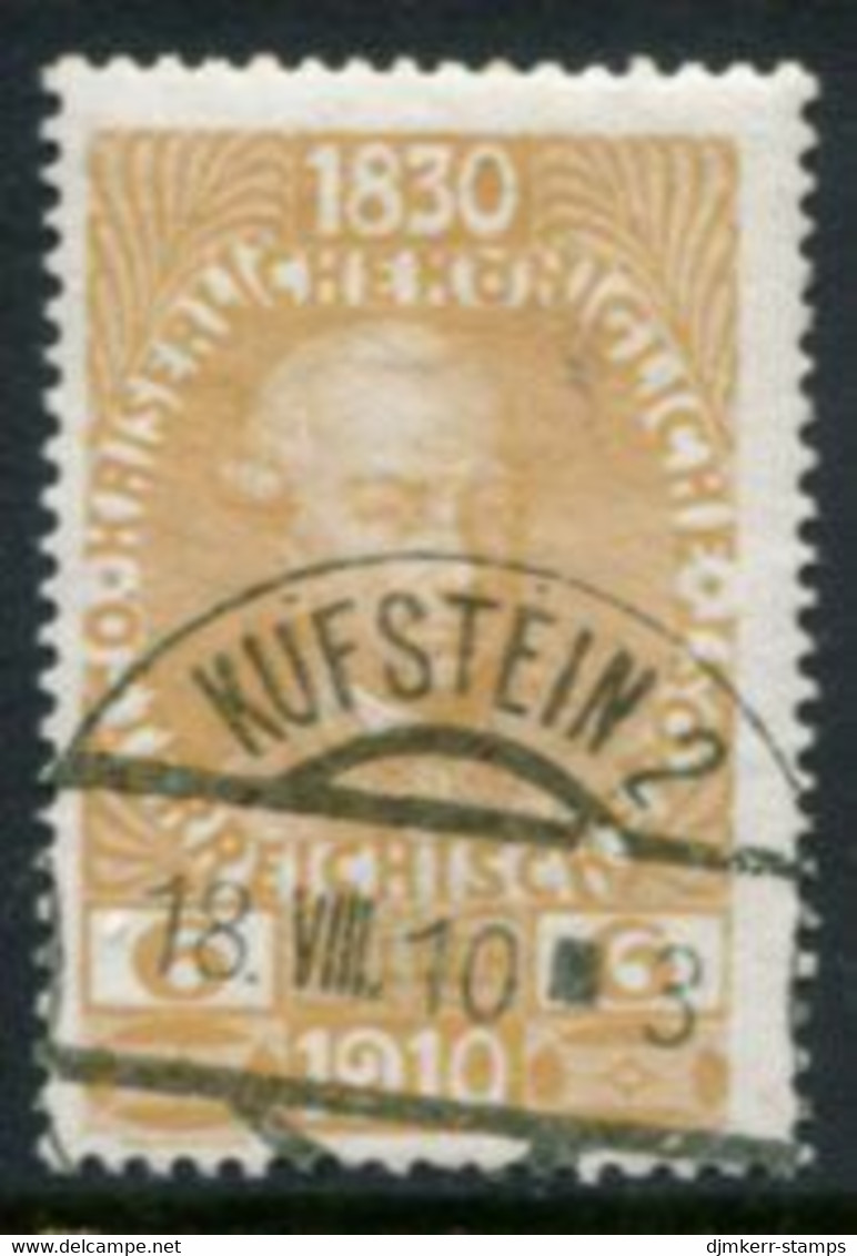 AUSTRIA 1910 80th Birthday Of Franz Joseph 6 H..used  Michel 165 - Used Stamps
