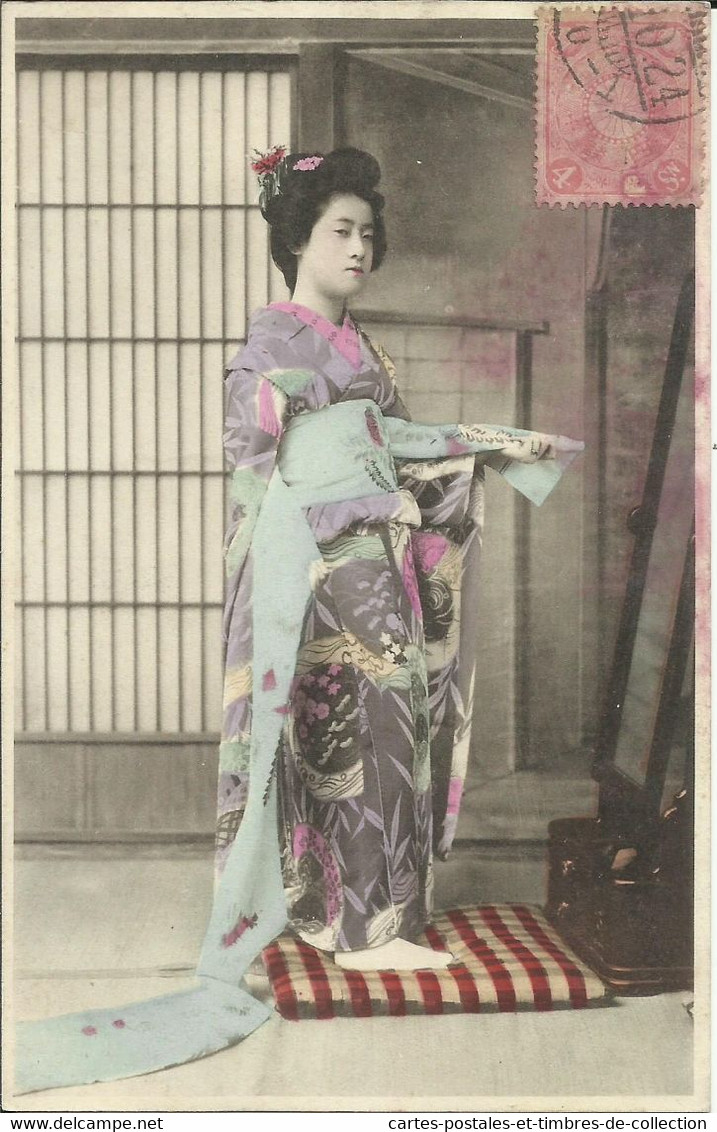 Femme Japonaise En Kimono , 1914 + Cachets Au Dos: " Via SIBERIA " , µ - Other & Unclassified