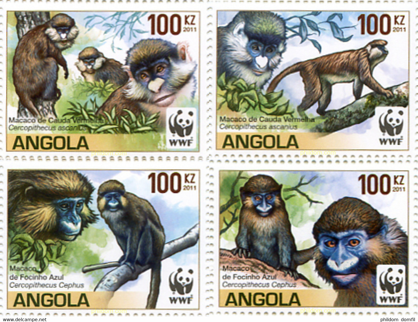 265655 MNH ANGOLA 2011 FAUNA - MACACOS - Chimpansees