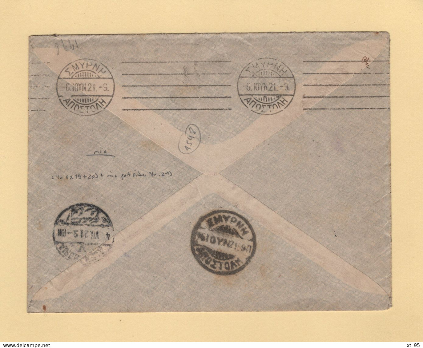 Alexandrie - Egypte - 12 Mars 1921 - Affranchissement Mixte Port Said Alexandrie - Type Blanc - Briefe U. Dokumente