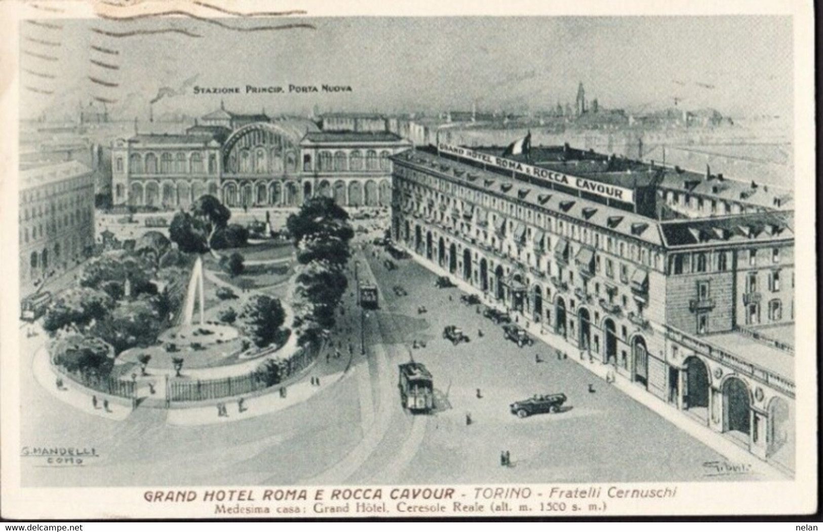 GRAND HOTEL ROMA E ROCCA CAVOUR - TORINO - FRATELLI CERNUSCHI - VIAGGIATA 1941 - F. P. - STORIA POSTALE - Bares, Hoteles Y Restaurantes