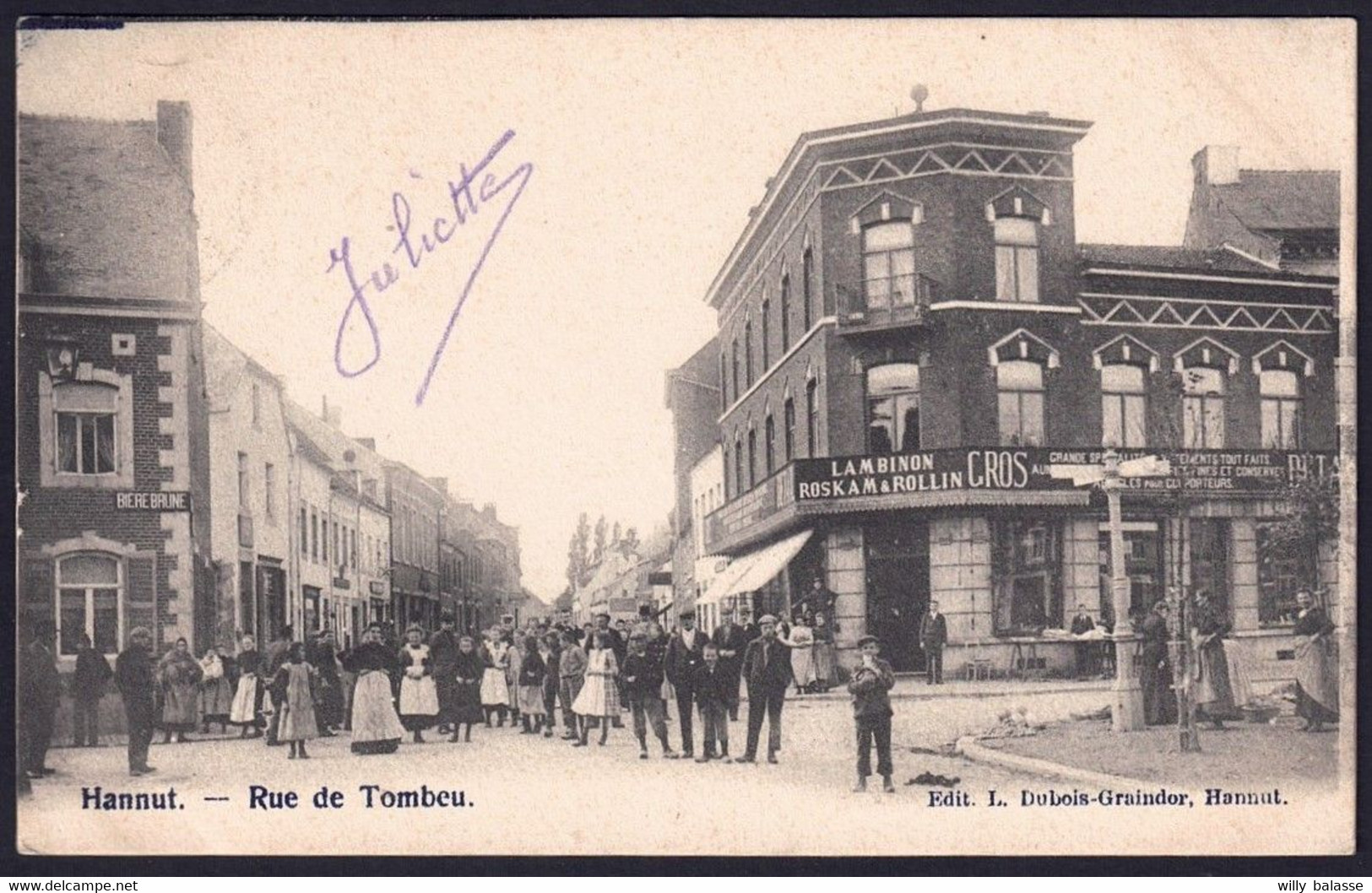 +++ CPA - HANNUT -  Rue De Tombeu - Carte Animée  // - Hannut