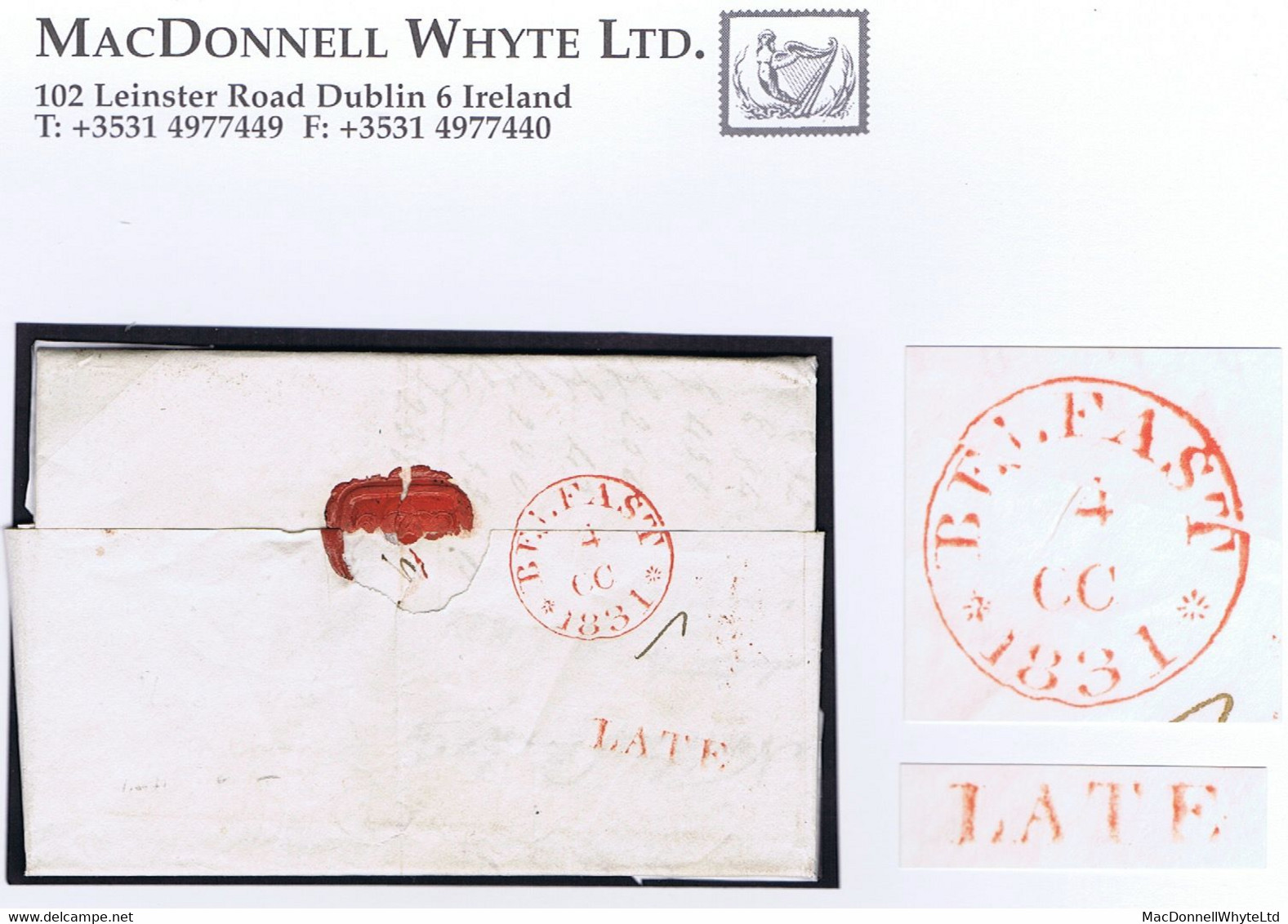 Ireland Belfast 1831 Letter To Edinburgh Paid "3/6½" With Experimental Fixed-year BELFAST *1831* Cds, Unframed LATE - Vorphilatelie