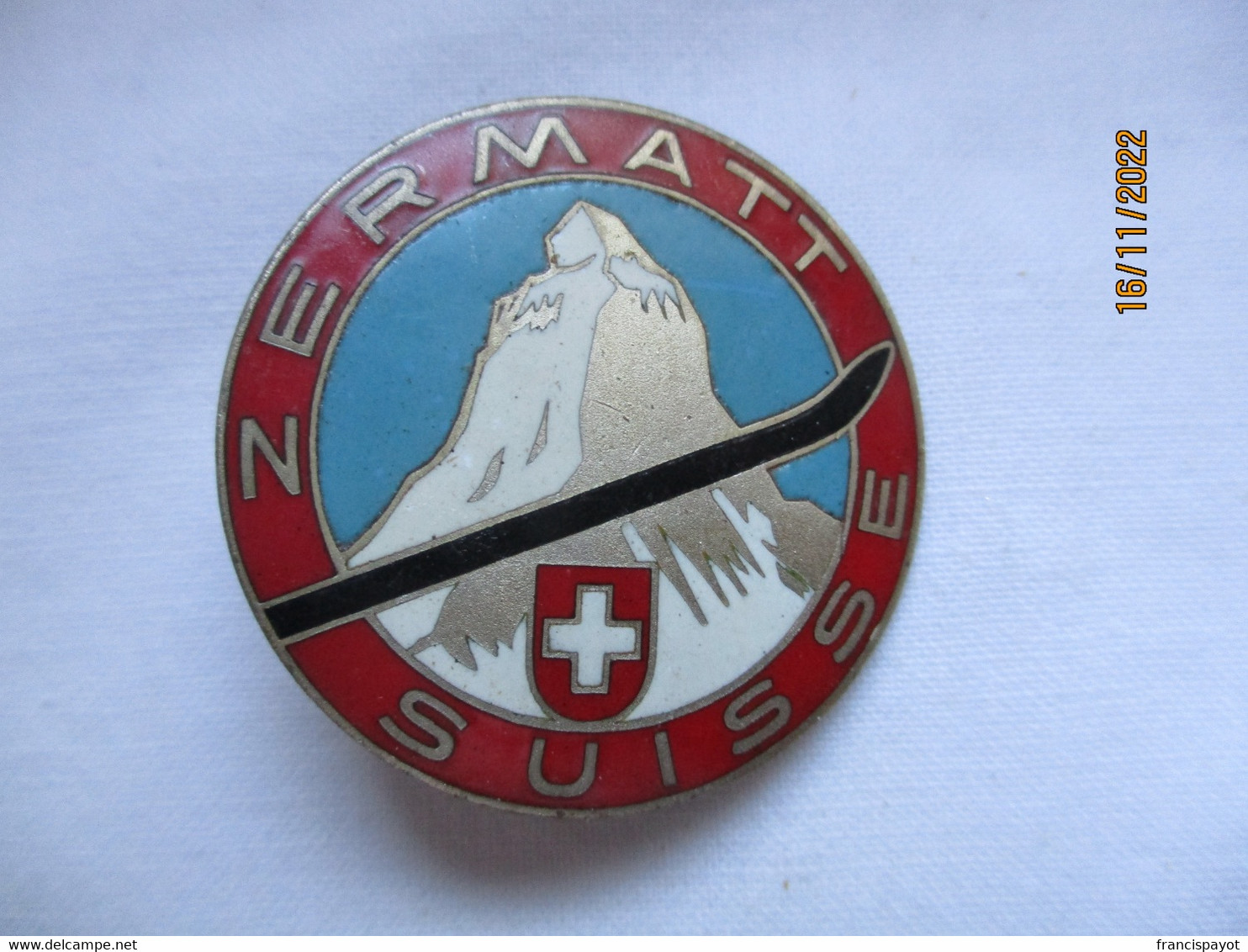 Suisse: épinglette Vintage Zermatt Suisse - Sports D'hiver