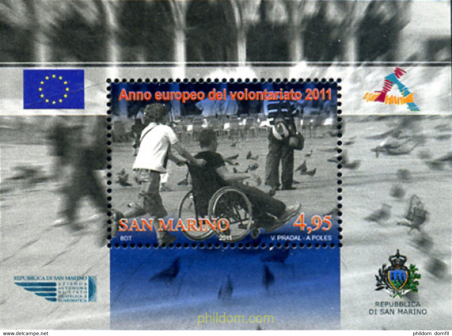 271943 MNH SAN MARINO 2011 AÑO EUROPEO DEL VOLUNTARIADO - Usados