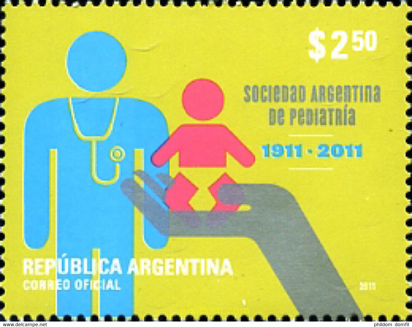 272658 MNH ARGENTINA 2011 CENTENARIO DE LA SOCIEDAD ARGENTINA DE PEDIATRIA - Gebruikt