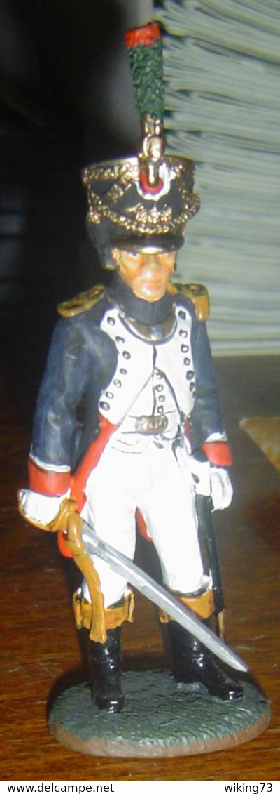 Soldat De Plomb " Officier Tirailleurs - Chasseurs De La Jeune Garde " - 1810 -Empire - Delprado - Figurine - Collection - Loden Soldaatjes