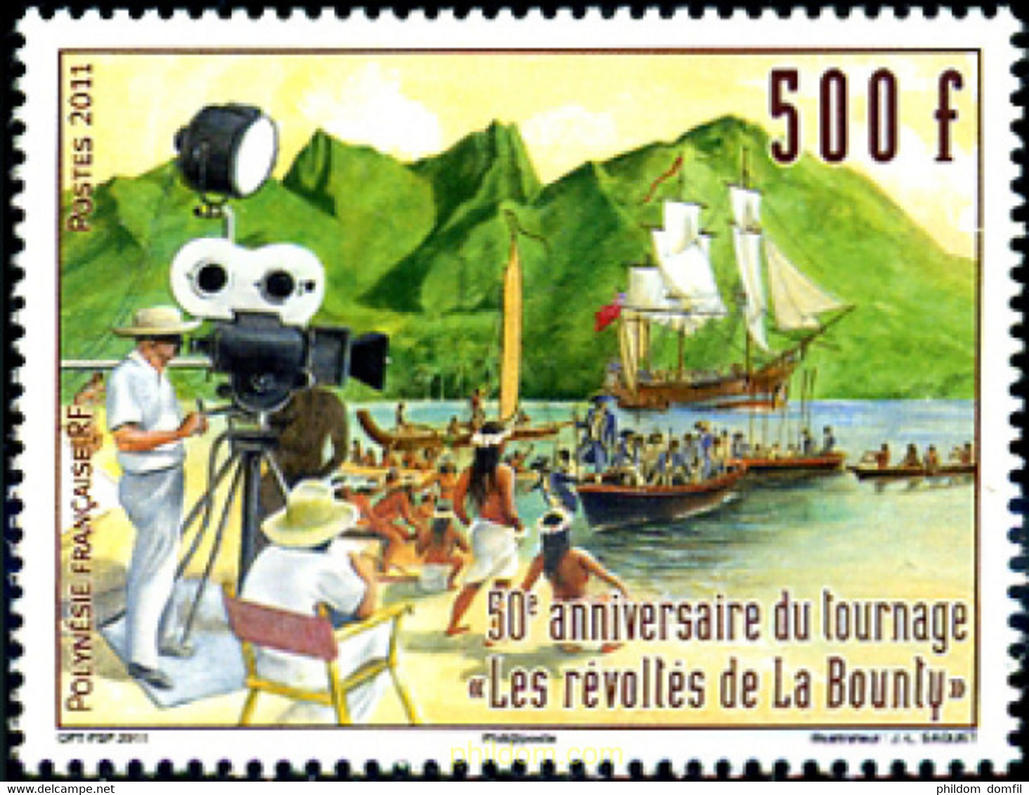 274127 MNH POLINESIA FRANCESA 2011 50 ANIVERSARIO DEL RODAJE BOUNTY - Used Stamps