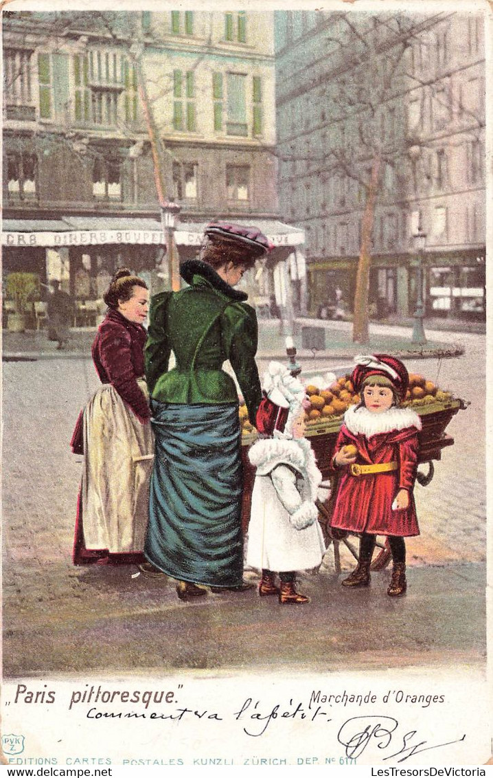 CPA Métiers - Paris Pittoresque - Marchande D'oranges - Charette - Vendeuse - Colorisé - Kunzli - Pornic 1901 - Venters