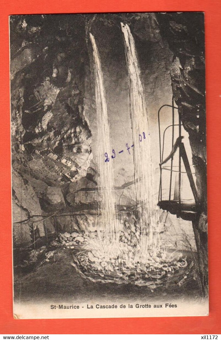 ZGR2-01  Saint-Maurice La Cascade De La Grotte Aux Fées. Burgy 3331  Circulé 1908 - Saint-Maurice