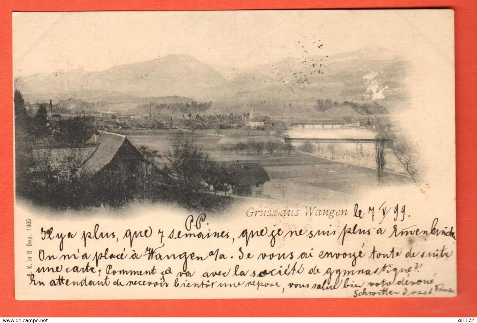 ZGR2-10  Gruss Aus Wangen  Gelaufen 1899  B.K. 1005 - Wangen An Der Aare