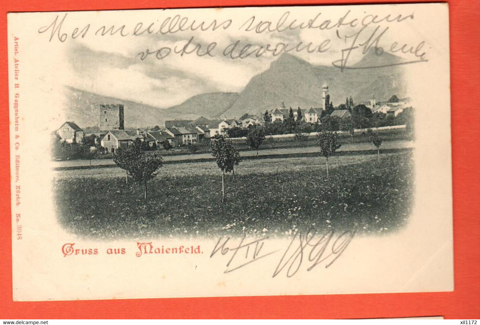 ZGR2-18  Gruss Aus Maienfeld  Gelaufen 1899 - Maienfeld