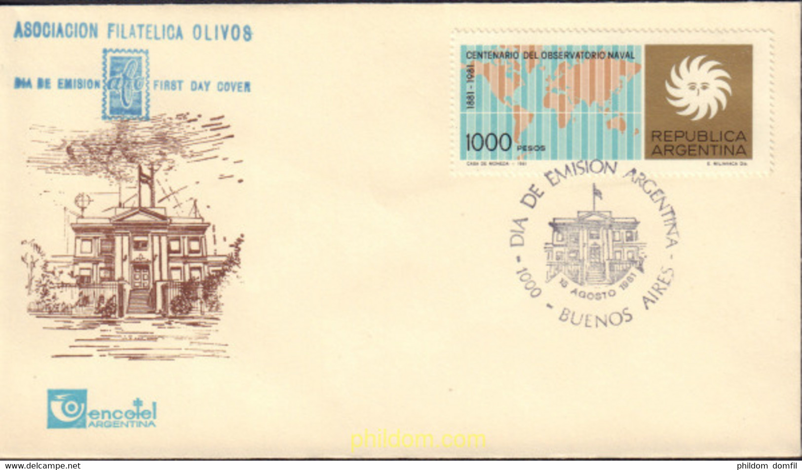 496087 MNH ARGENTINA 1981 CENTENARIO DEL OBSERVATORIO NAVAL - Used Stamps