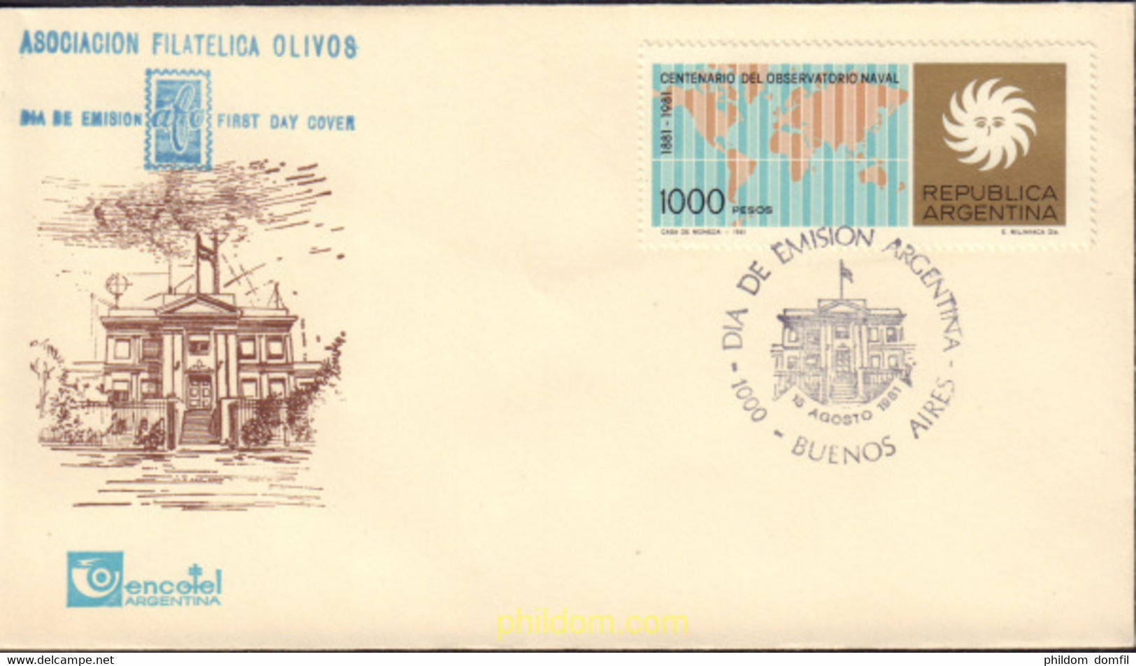 496087 MNH ARGENTINA 1981 CENTENARIO DEL OBSERVATORIO NAVAL - Gebraucht