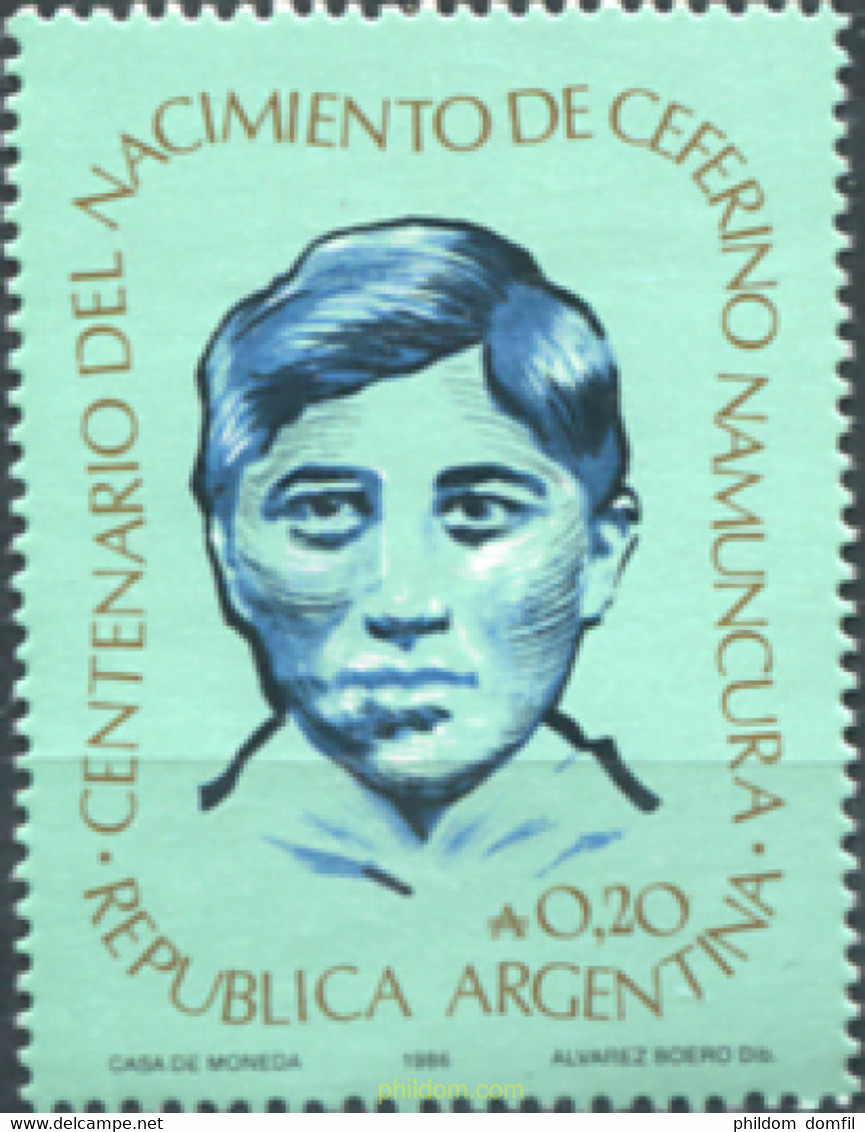 283665 MNH ARGENTINA 1986 CENTENARIO DEL NACIMIENTO DE CEFERINO NAMUNCURA - Usati