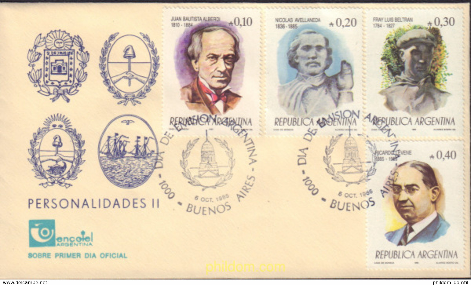 496172 MNH ARGENTINA 1985 PERSONALIDADES - Used Stamps