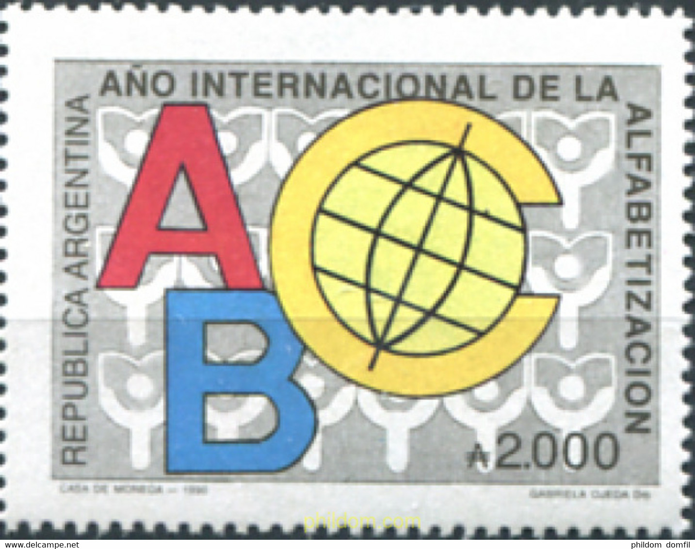 283701 MNH ARGENTINA 1990 AÑO INTERNACIONAL DE LA ALFABETIZACION - Gebraucht