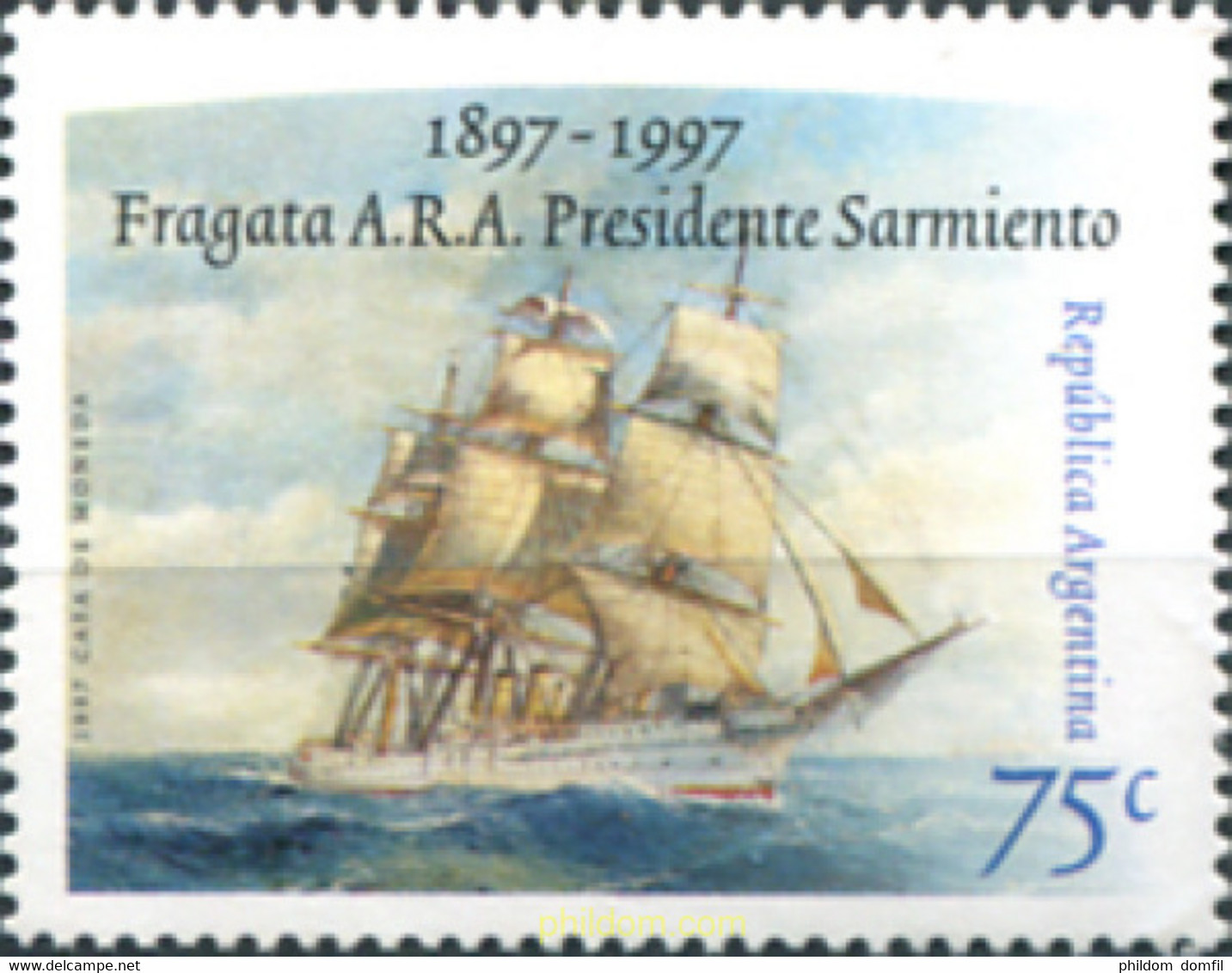 283741 MNH ARGENTINA 1997 CENTENARIO DE LA FRAGATA "PRESIDENTE SARMIENTO" - Usados