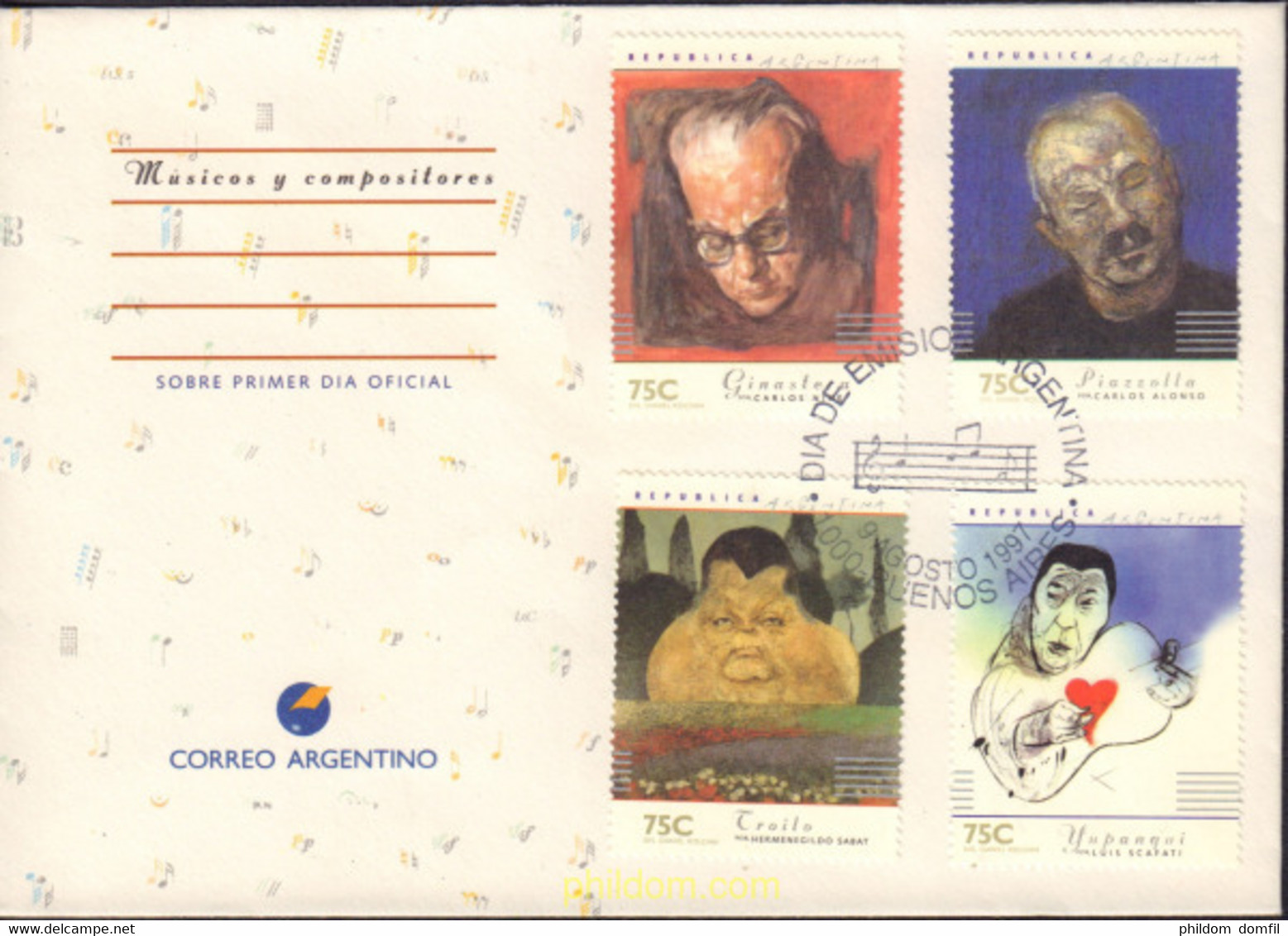 496230 MNH ARGENTINA 1997 COMPOSITORES - Used Stamps