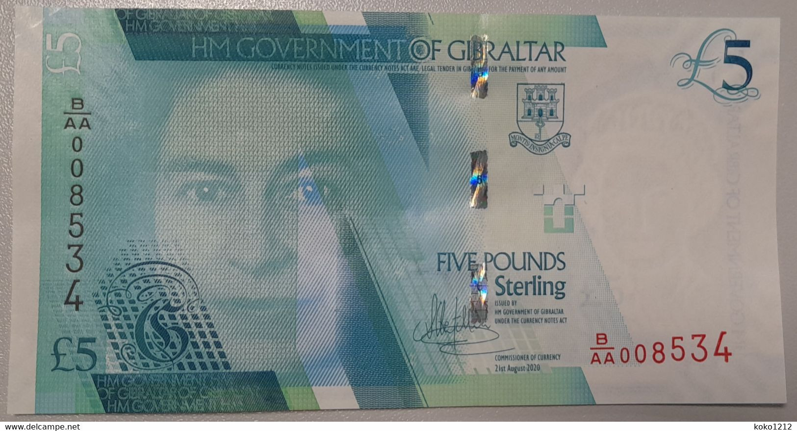 Gibraltar 5£ 2020 UNC Pnew - Gibraltar