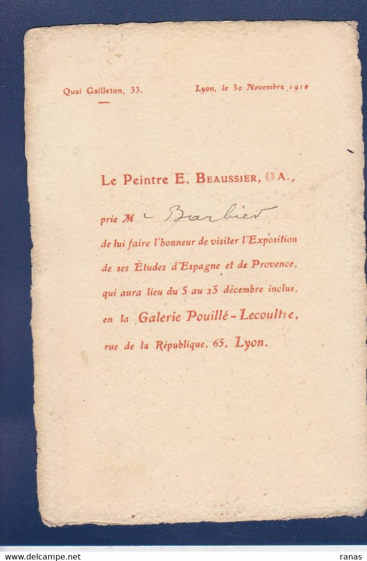 Autographe Signature à L'encre Format 9 X 14 Artiste Peintre Espagne Provence Voir Dos Emile Beaussier Art Nouveau - Autres & Non Classés