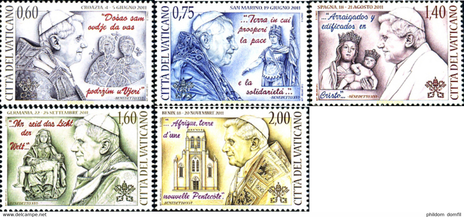 296437 MNH VATICANO 2012 VIAJES DEL PAPA EN 2012 - Oblitérés