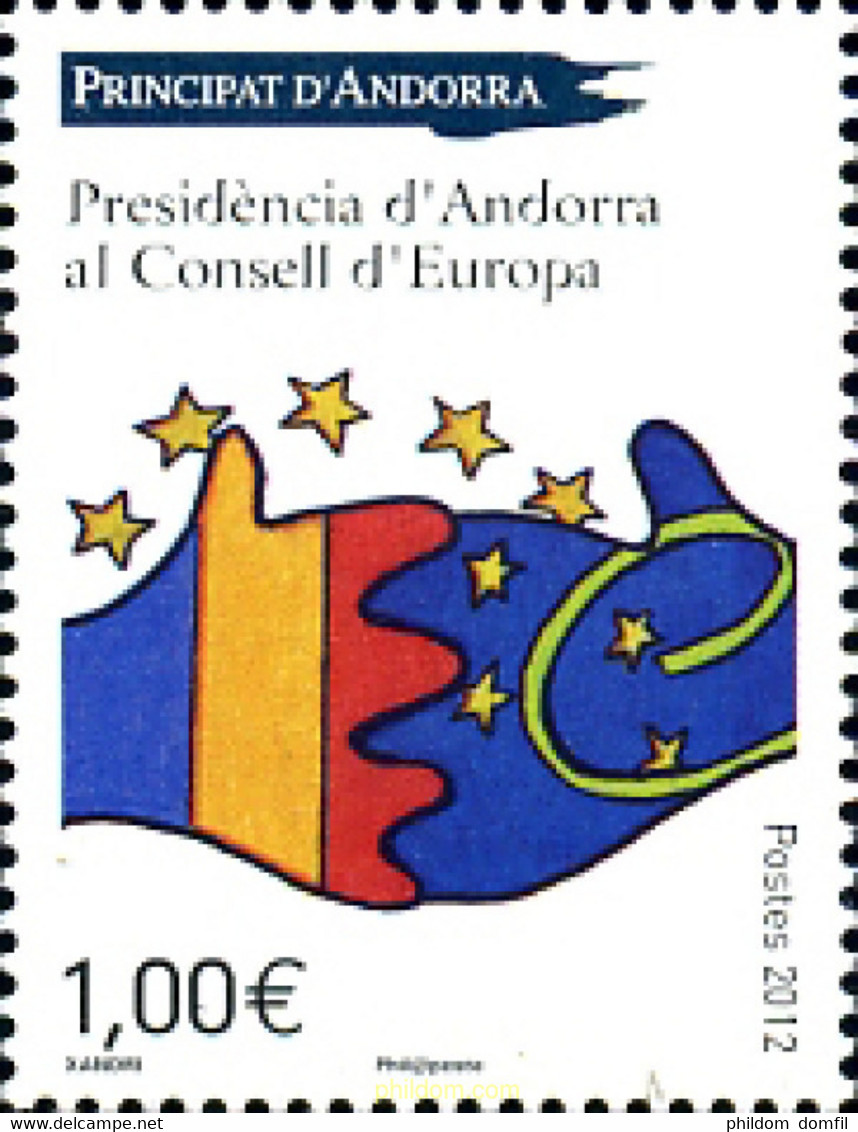 297407 MNH ANDORRA. Admón Francesa 2012 PRESENCIA DE ANDORRA EN EL CONSEJO DE EUROPA - Collections