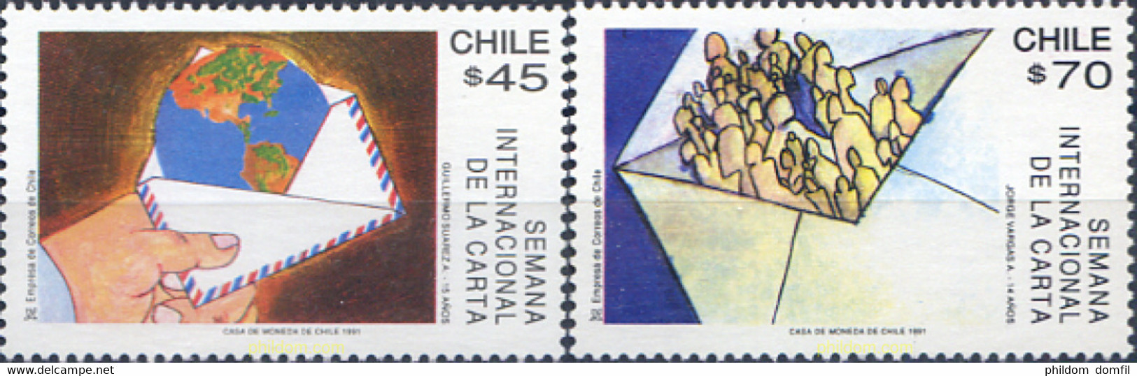 303496 MNH CHILE 1991 SEMANA INTERNACIONAL DE LA CARTA - Sonstige & Ohne Zuordnung