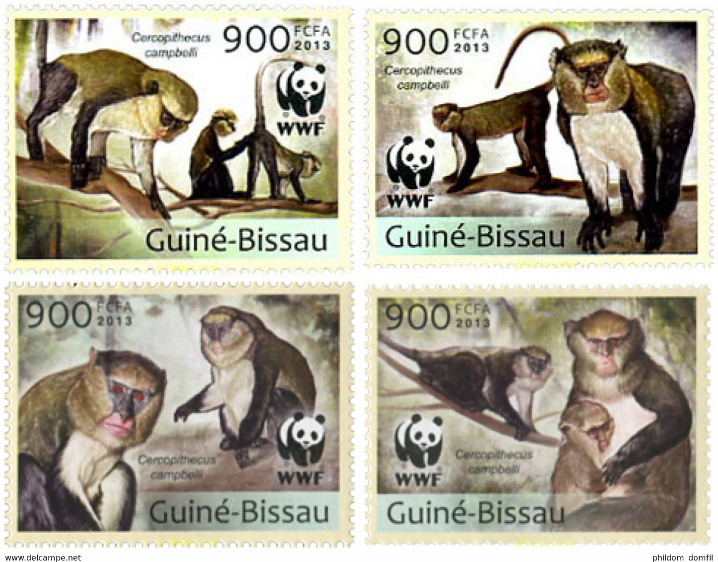 306110 MNH GUINEA BISSAU 2013 WWF-PRIMATES - Scimpanzé