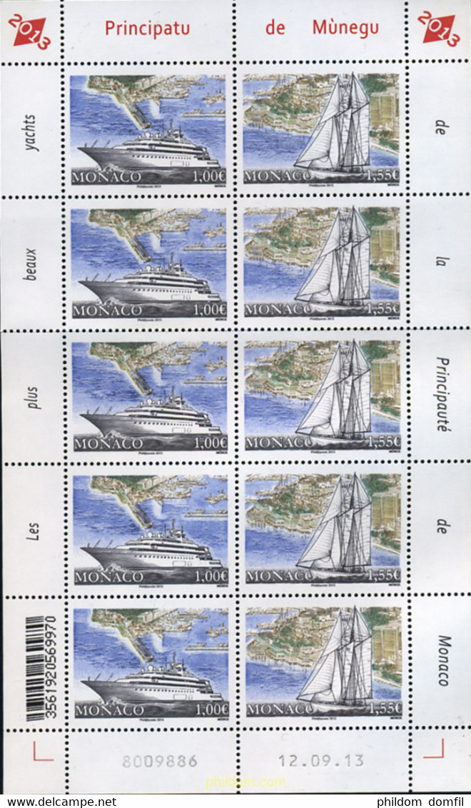 345114 MNH MONACO 2013 BARCOS - Andere & Zonder Classificatie